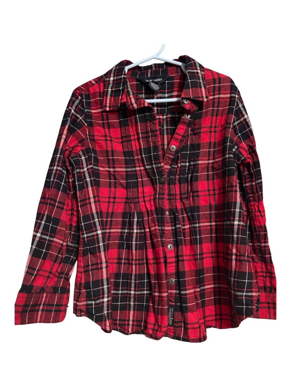 Ralph Lauren Red Plaid Flannel Shirt - Girls 6X